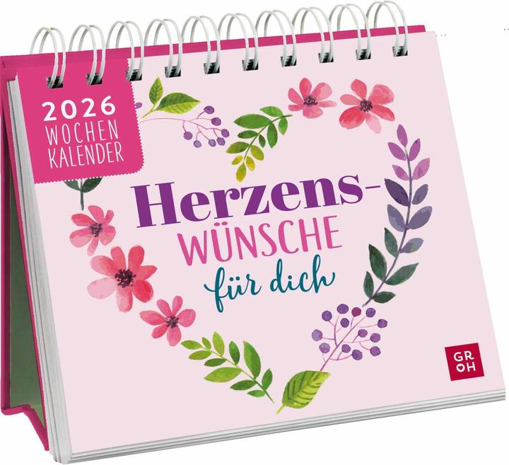 Mini-Wochenkalender 2026: Herzenswünsche für dich (Hardcover, German)