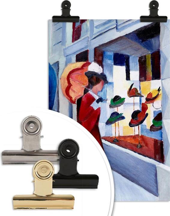 Produktbild Trenddeko Macke - Frau mit Sonnenschirm vor Hutladen (60 x 90 cm)