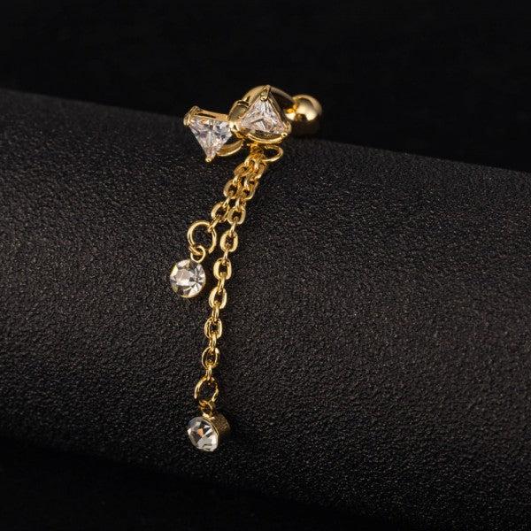 Produktbild Hermex Vergoldetes Bauchpiercing mit Zirkonia (Kupfer-Nickellegierung)