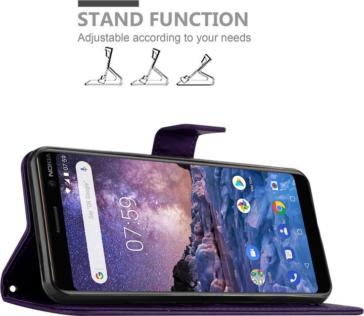 Image du produit Cadorabo Étui Flower Book pour Nokia 7 PLUS (Nokia 7 Plus)
