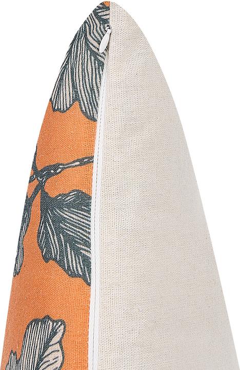 Actual product image Beliani Decorative cushion leaf motif orange / black 45 x 45 cm Set of 2 SPIREA (45 x 45 cm)