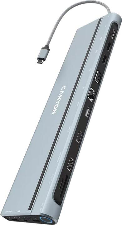 Produktbild Canyon Dockingstation USB-C -> 2xHDMI/DP/2xUSB-C//VGA (USB-C, 14 Ports)