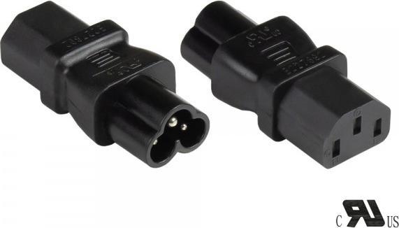 Actual product image Good Connections Power adapter IEC plug C6 (straight) to IEC socket C13 (straight), UL, black, ®