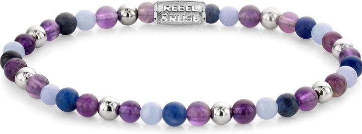 Immagine prodotto Rebel & Rose Bracciale Are Violets Blue RR-40102-S-S Ladies (16.50 cm, Ametista, Sodalitico, Acciaio inossidabile, Agata)
