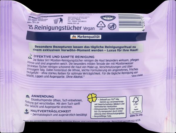 Image du produit dm Balea Lingettes nettoyantes micellaires (Chiffons de nettoyage)