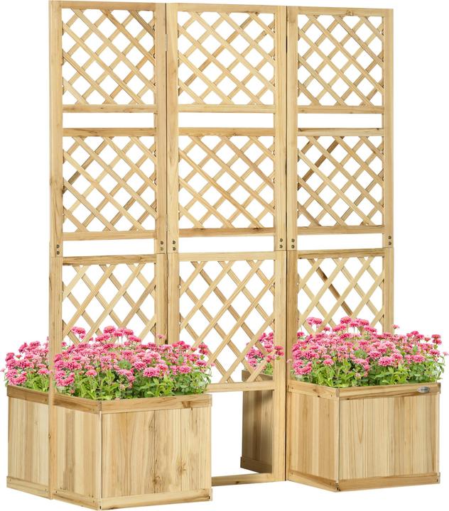Produktbild Outsunny Paravent mit Blumenkasten