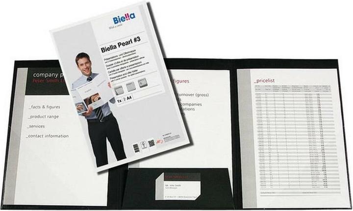 Image du produit Biella Dossier de présentation Pearl A4 noir, 25 pièces (A4, 25 x)