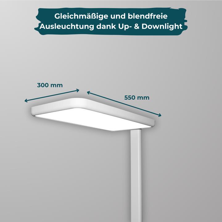 Immagine prodotto Luxula LED Büro-Stehleuchte, Up/Down, weiss (7000 lm)
