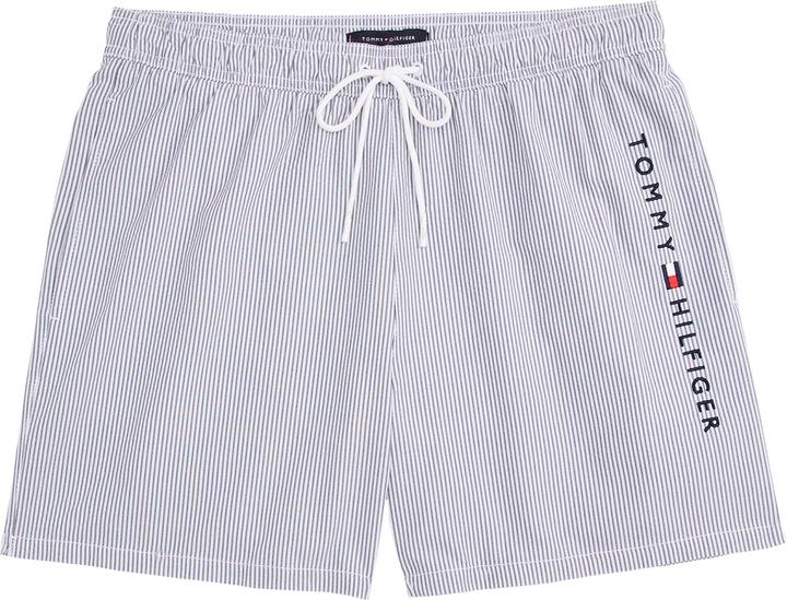 Produktbild Tommy Hilfiger Medium lange Heren Zwembroek met Streep - White - Maat XL (XL)