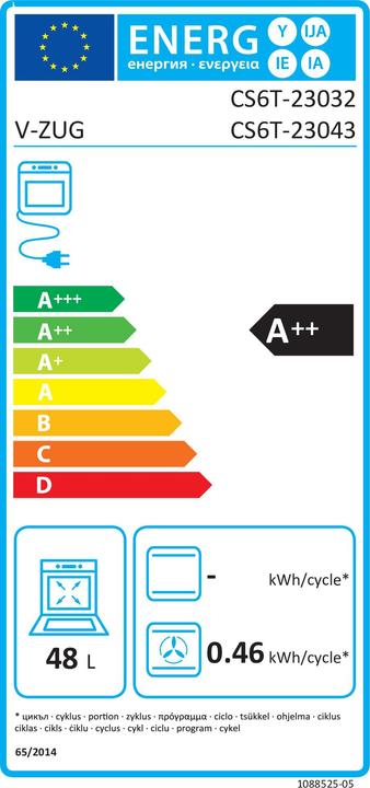Energy Label V-Zug 2303200003
