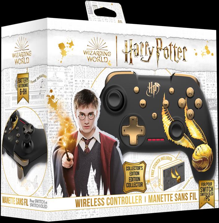 Immagine prodotto Freaks and Geeks Harry Potter - Manette Sans Fil pour Nintendo Switch - Modèle Vif d'Or - Noire - Câble 1M (PC, Switch, Switch OLED)