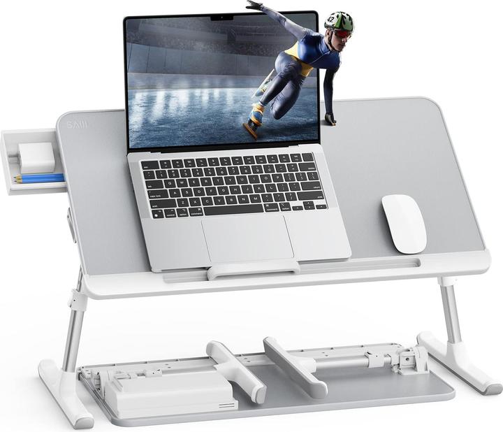 Immagine prodotto Saiji Tavolo per laptop, grigio, 60x32 cm