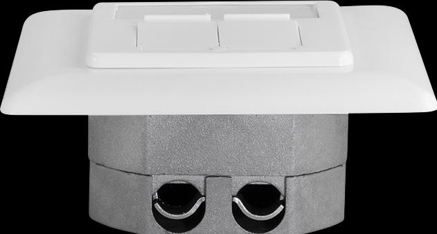 Produktbild LogiLink Cat.6A Netzwerkdose UP 2 x RJ45 geschirmt, signalweiss, senkrechte Kabelzuführung