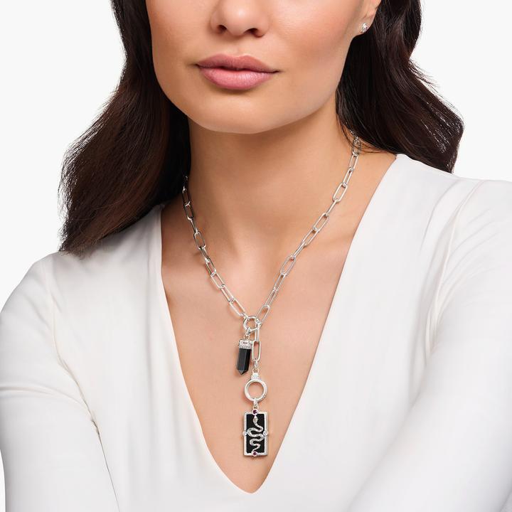 Image du produit Thomas Sabo Collier à maillons avec deux fermoirs à anneaux et pierres blanches Argent (Argent 925, 47 cm)