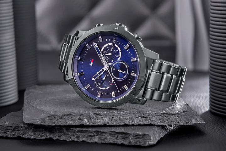 Actual product image Tommy Hilfiger Hilfiger - 1791796 Horloge - Mannen - Grijs- RVS - Ø 46 mm (46 mm)