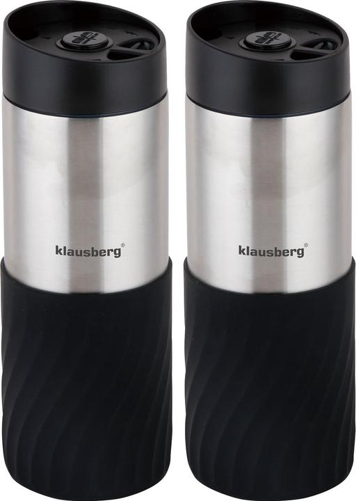 Produktbild Klausberg 2er-Set Doppelwandiger Thermobecher, 420ml, schwarz (0.42 l)