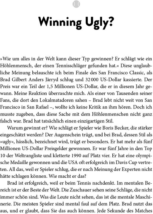 Actual product image Winning Ugly – Mentale Kriegsführung im Tennis (German, Brad Gilbert, 2021)