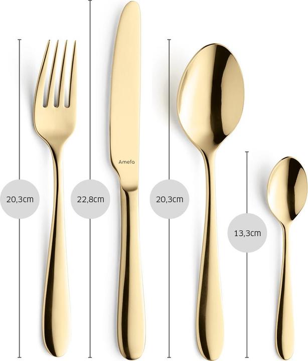 Produktbild Amefa OXFORD Besteckset 24-teilig PVD gold (24 Stück, Besteck Set)