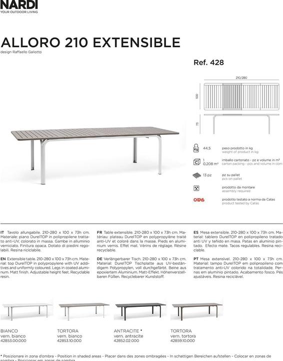Produktbild Nardi Alloro Ext. (210 cm)