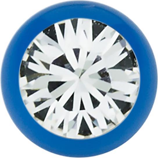 Produktbild Star Piercing Micro Kugel dunkelblau mit Swarovski silber (ohne Messing, Chirurgenstahl 316L)