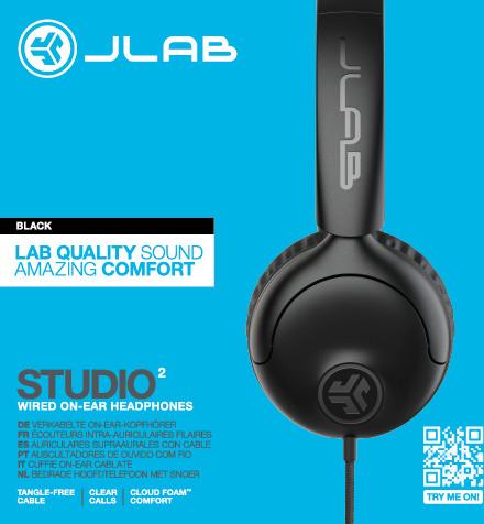 Actual product image JLab Audio JLAB Studio 2 Wired On-Ear black (NC, Cable)