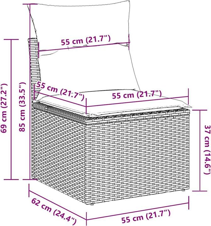 Produktbild VidaXL 10-tlg. Garten-Lounge-Set mit Kissen
