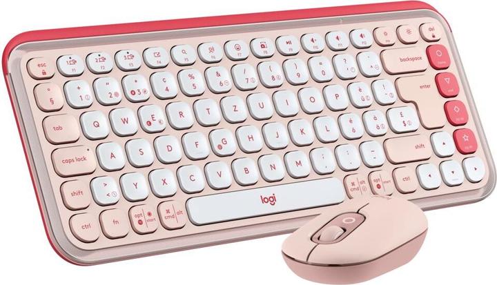 Actual product image Logitech POP ICON COMBO - ROSE - DEU - CENTRAL-419 (DE, Wireless)