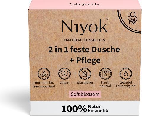 Actual product image Niyok 2 in 1 feste Dusche + Pflege Soft blossom