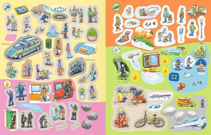 Actual product image Ravensburger Why? Why? Why? Sticker booklet: Emergency vehicles