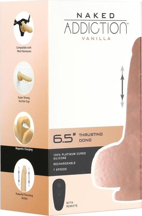 Image du produit Naked Addiction Thrusting Dong avec télécommande 16,5 cm Vanille