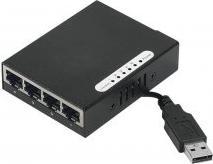 Produktbild Dexlan Network mini switch- 5 x 10/100 RJ45 ports- USB powered
