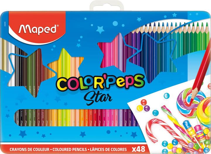 Image du produit Maped Crayon de couleur triangulaire COLOR'PEPS, étui métallique de 48 pièces (48 couleurs, 48 x)