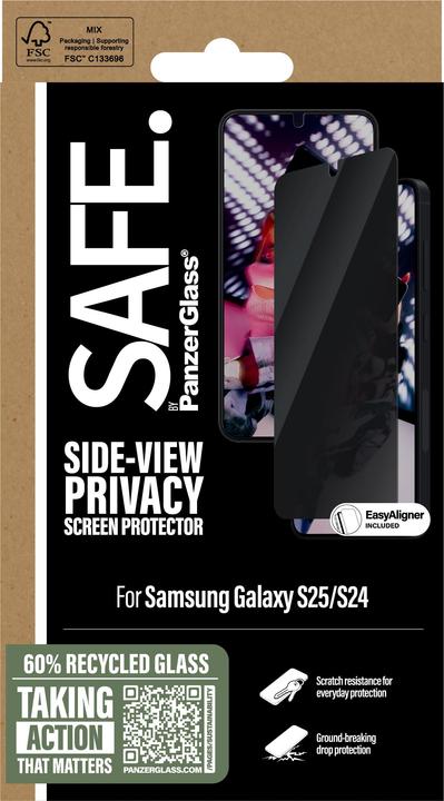 Produktbild PanzerGlass SAFE. by ® Privacy Displayschutz Ultra-Wide Fit (1 Stück, Samsung Galaxy S25, Samsung Galaxy S24)