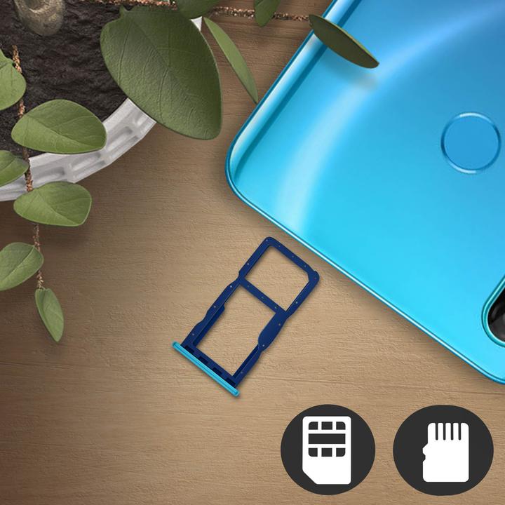 Produktbild Clappio Nano-Sim-Kartenhalter, Micro-SD Halter Ersatzteil für Huawei P30 Lite Blau (SIM-Halterung, Huawei P30 Lite)
