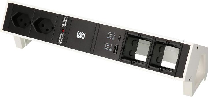 Immagine prodotto Bachmann DESK 2 striscia di prese da tavolo, 2x T13, 1x USB A/C, 2x Custom (2 x, Tipo 13, USB-A, USB-C, 0.20 m)