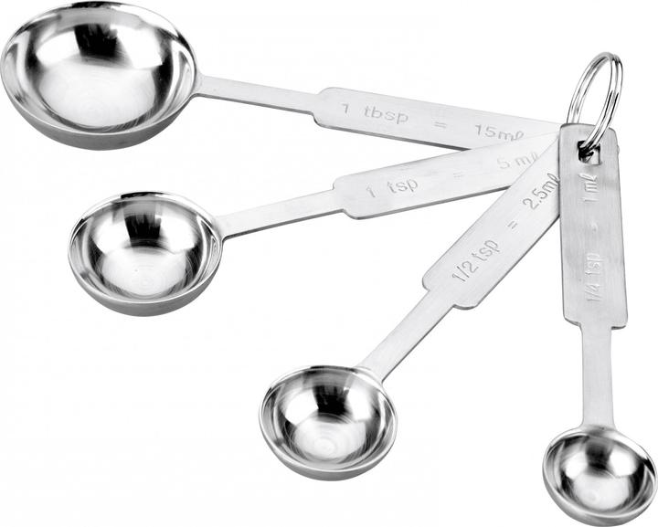 Immagine prodotto Ibili Messlöffel-Set (4-teilig) Edelstahl Set aus 4 Edelstahl-Löffeln zum Abmessen von Zutaten (50 ml)