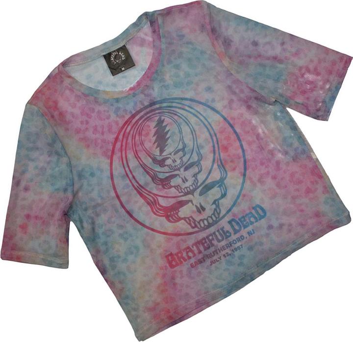 Actual product image Grateful Dead Womens/Ladies Concentric Skulls Crop Top (S)