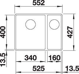 Actual product image Blanco SUBLINE 340/160-F (55.20 cm, 42.70 cm)