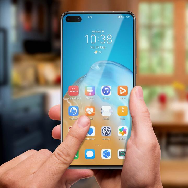Actual product image Akashi 9H Displayschutzfolie für Huawei P40 – Rand Schwarz (1 Piece, Huawei P40)