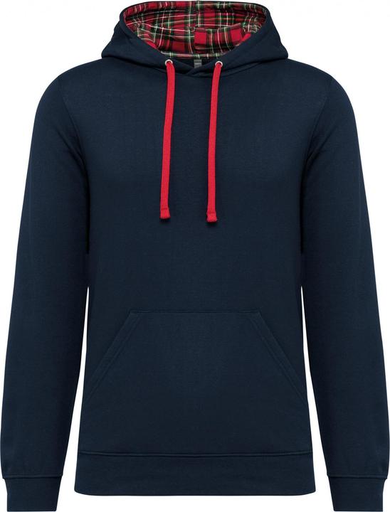 Kariban Sweatshirt mit gemusterter, kontrastierender Kapuze