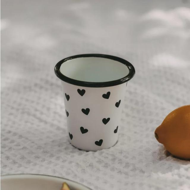 Actual product image Eulenschnitt Enamel mug hearts - by (250 ml)
