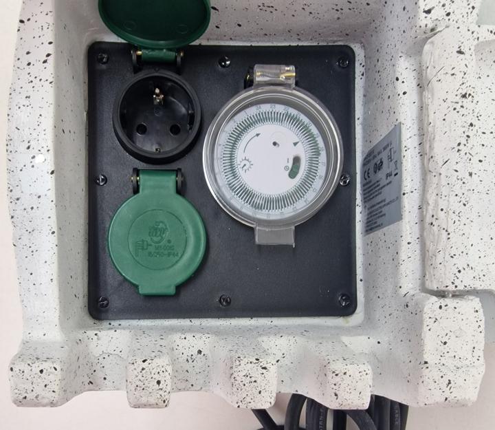Produktbild EGB Stein mit 2 Steckdosen IP44 mit Zeitschaltuhr