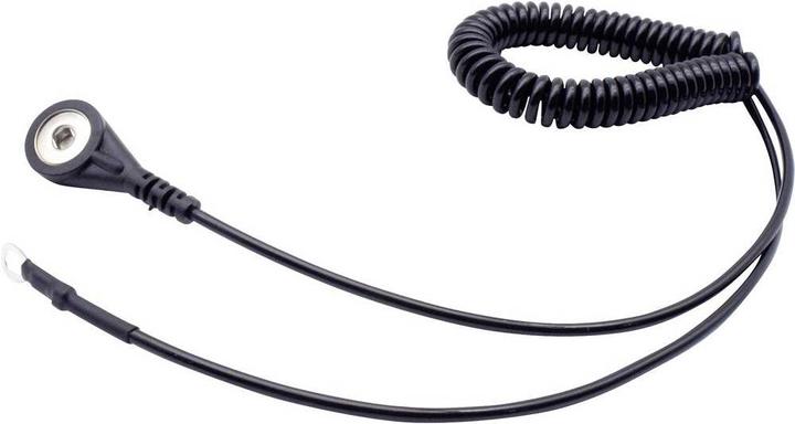 Actual product image Quadrios ESD earthing cable 1.80 m push button 4 mm, ring terminal connection