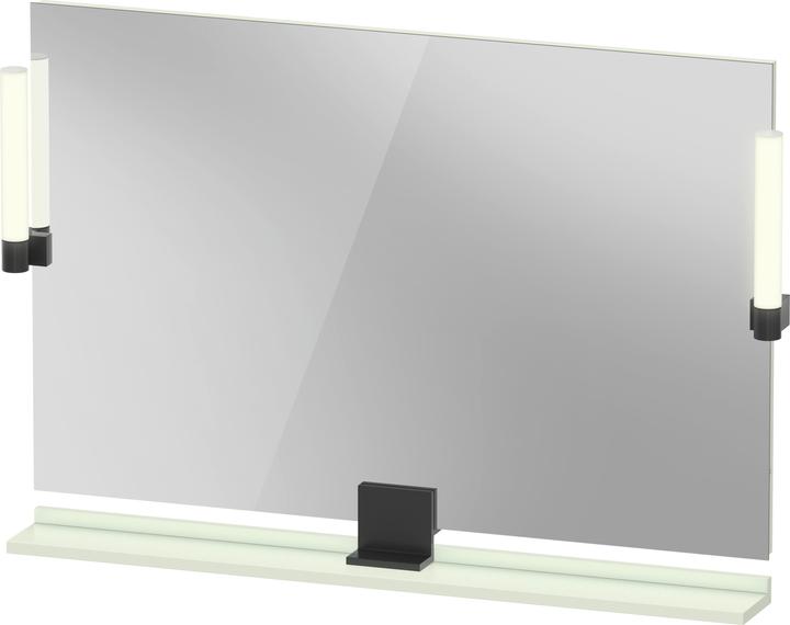 Actual product image Duravit Sivida mirror, diamond black matt, 1050x36x650mm, top light, sensor switch, mains connection