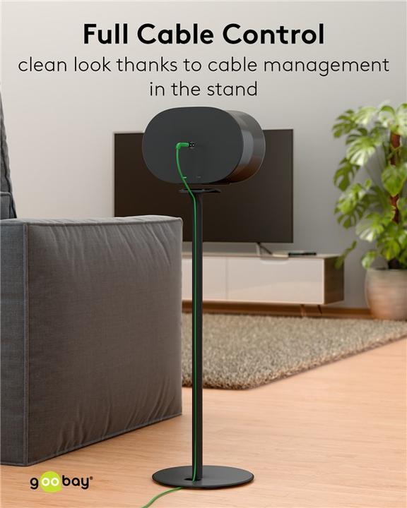 Actual product image Goobay Speaker stand Modern Era 3 Base, black (1 pcs., Stand, Not movable)