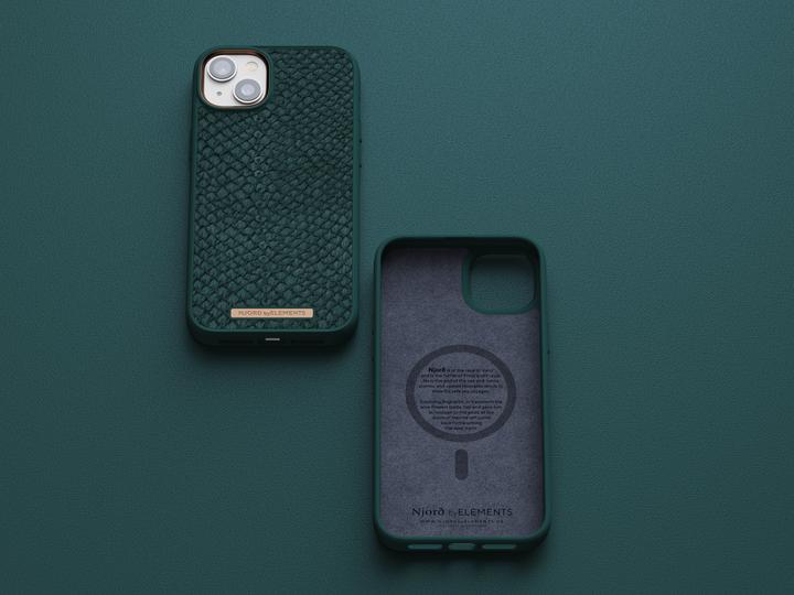 Immagine prodotto Njord Custodia rigida Salm.Leather Magsafe verde (Apple iPhone 14 Plus)