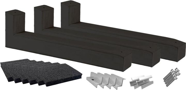 Image du produit Wattstone Toit plat à élévation PV pour 3 modules solaires Socle en béton 15° Tapis de protection de bâtiment (Matériel de montage du système solaire)
