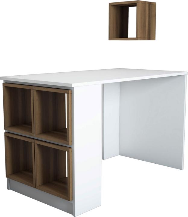 White and walnut