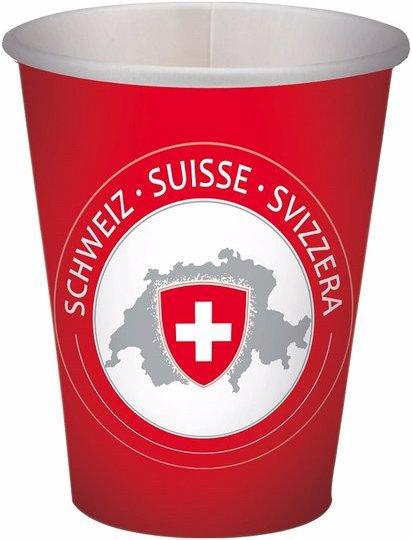 Amscan Map - Swiss flag - August 1 (set of 8)