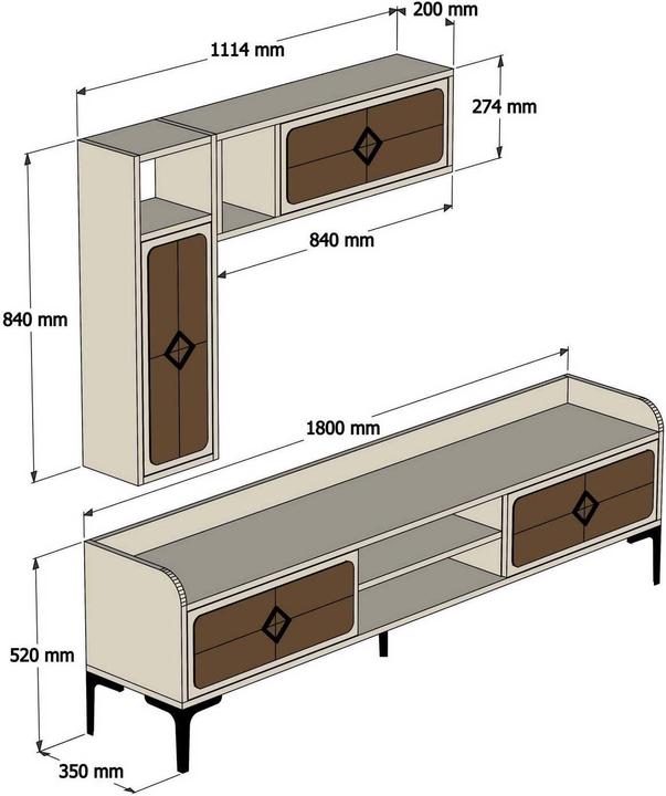 Actual product image Hanah Home Eliana (84 x 20 x 27.4 cm)